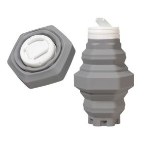 Silicone Folding Cup Foldable Collapsible Telescopic Water Bottle Outdoor Travel Children Cups Teacups Ware Jug Drink Water Copa (Capacity: 401-500ml, Color: gray)